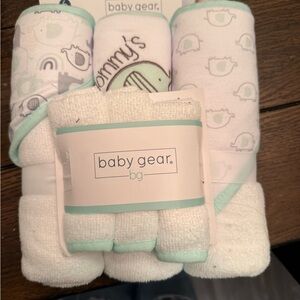 Baby Gear White and Mint Bath Set